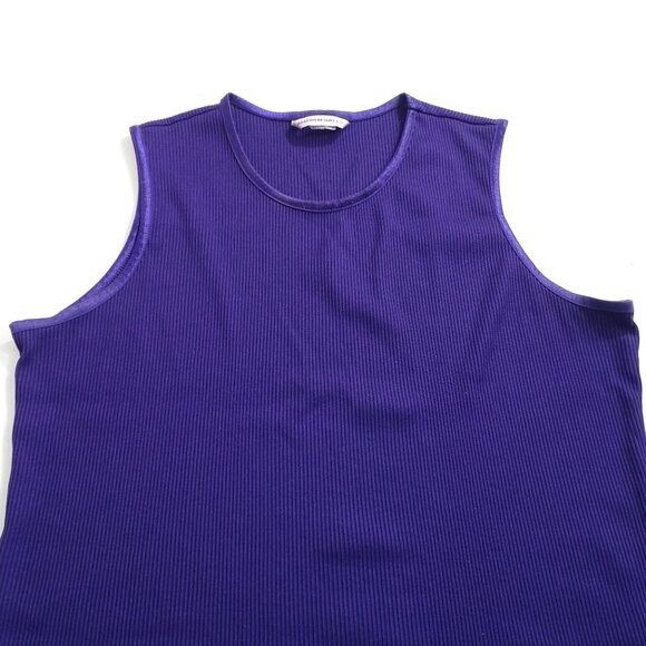 Allison Daley Ribbed Sleeveless Tank Top Career Shell Purple Womens Size L - Picture 2 of 9